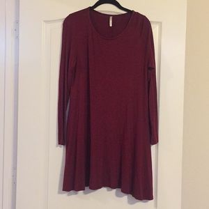 Burgundy Long Sleeve Dress